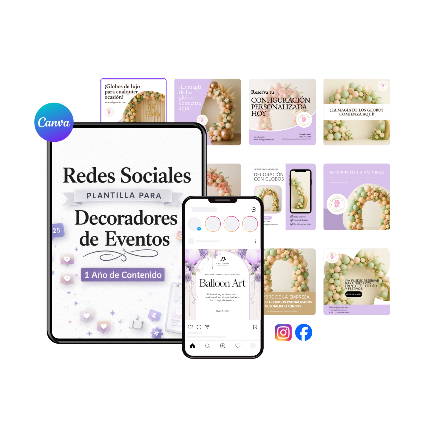 Plantilla de Redes Sociales para 365 Días